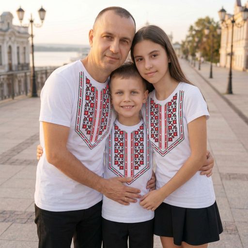 Тениска с фолклорни български мотиви в бяло