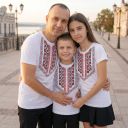 Тениска с фолклорни български мотиви в бяло