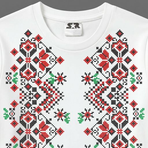 Блуза тънка с фолклорни български мотиви в бяло 2