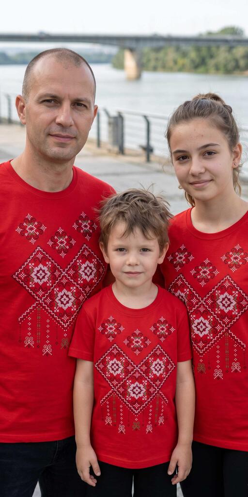 Тениска с фолклорни български мотиви в червено12