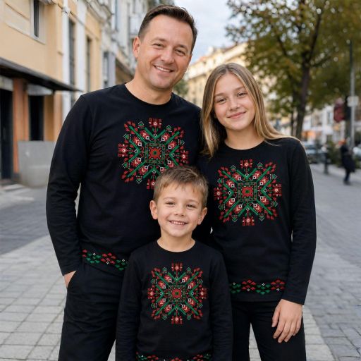 Блуза тънка с фолклорни български мотиви в черно 5