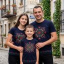 Тениска с фолклорни български мотиви в тъмносиньо 5