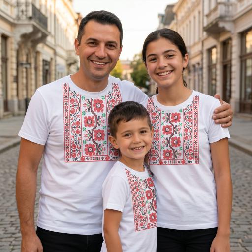 Тениска с фолклорни български мотиви в бяло 8