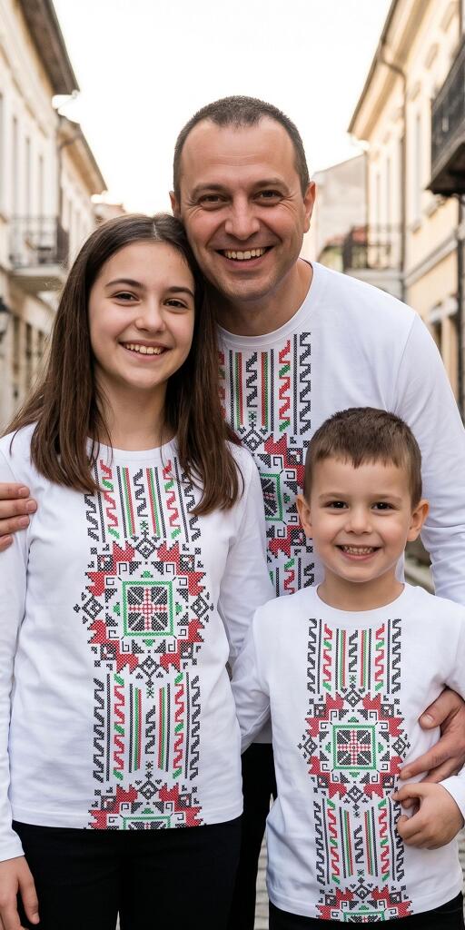 Блуза тънка с фолклорни български мотиви в бяло 1