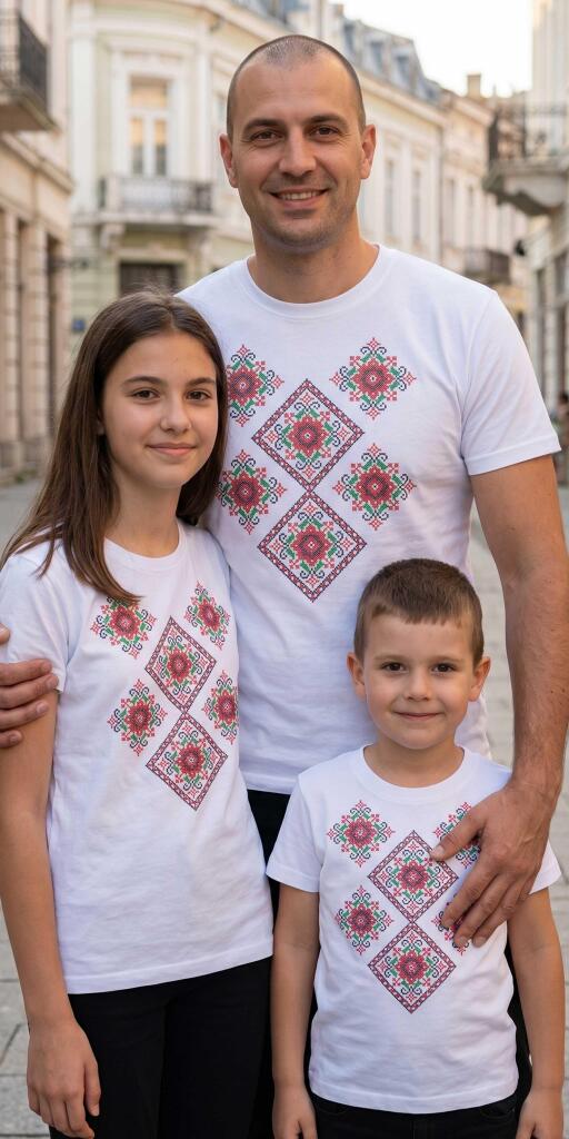 Тениска с фолклорни български мотиви в бяло 7