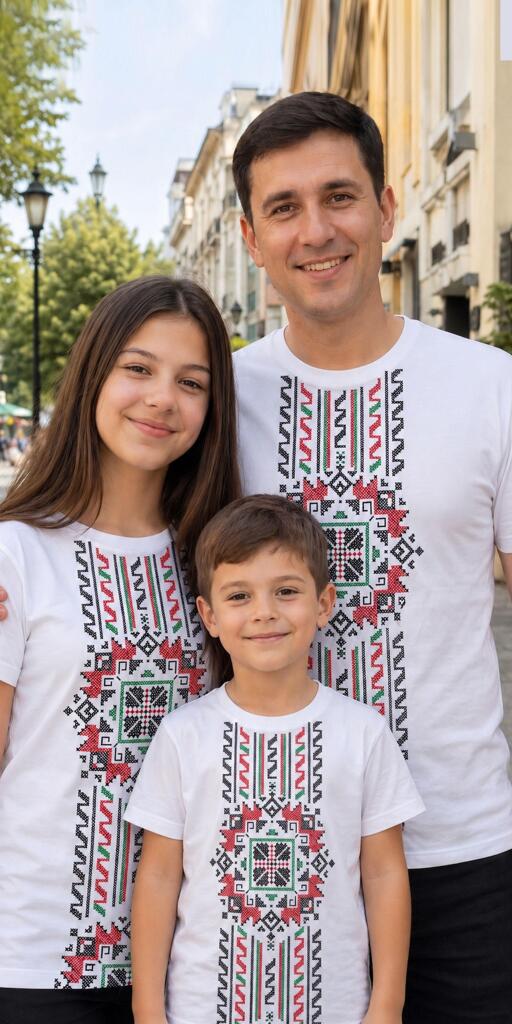 Тениска с фолклорни български мотиви в бяло 1