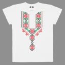 Тениска с фолклорни български мотиви в бяло 3