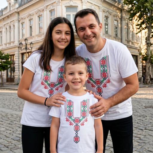Тениска с фолклорни български мотиви в бяло 3