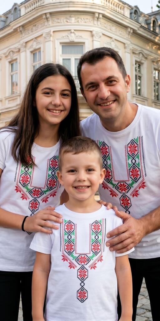 Тениска с фолклорни български мотиви в бяло 3