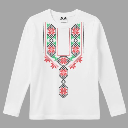 Блуза тънка с фолклорни български мотиви в бяло 3