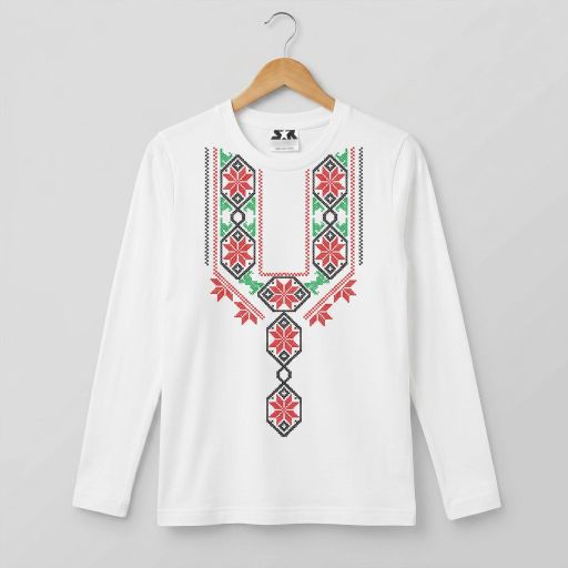 Блуза тънка с фолклорни български мотиви в бяло 3