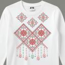 Блуза тънка с фолклорни български мотиви в бяло 6