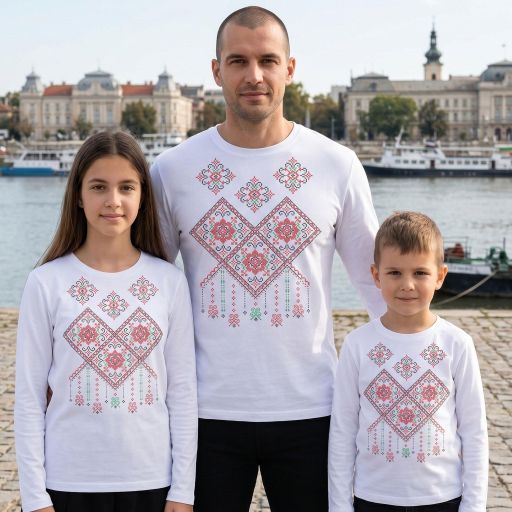 Блуза тънка с фолклорни български мотиви в бяло 6