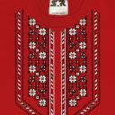 Тениска с фолклорни български мотиви в червено