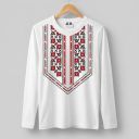 Блуза тънка с фолклорни български мотиви в бяло