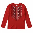 Блуза тънка с фолклорни български мотиви в червено