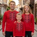 Блуза тънка с фолклорни български мотиви в червено