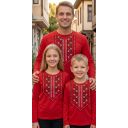Блуза тънка с фолклорни български мотиви в червено