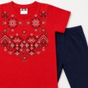 Комбинация 2 части (б/к) с фолклорни мотиви в червено 13