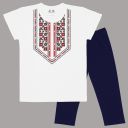 Комбинация 2 части (б/к) с фолклорни мотиви в бяло