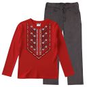 Комплект 2 части (п.б.) фолклорни мотиви в червено