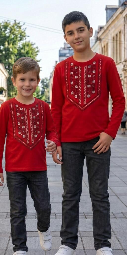 Комплект 2 части (п.б.) фолклорни мотиви в червено