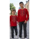 Комплект 2 части (п.б.) фолклорни мотиви в червено