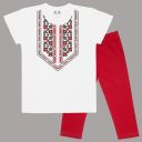 Комбинация 2 части (б/к) с фолклорни мотиви в бяло