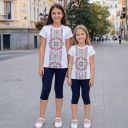 Комбинация 2 части (б/к) с фолклорни мотиви в бяло 1
