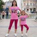 Модерен комплект за момиче в розово и циклама за лято