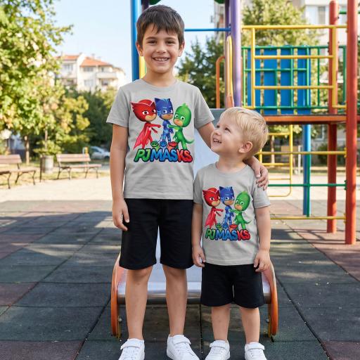 Комбинация 2 части (т/б) PJ Masks в сиво