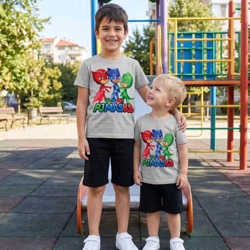 Комбинация 2 части (т/б) PJ Masks в сиво