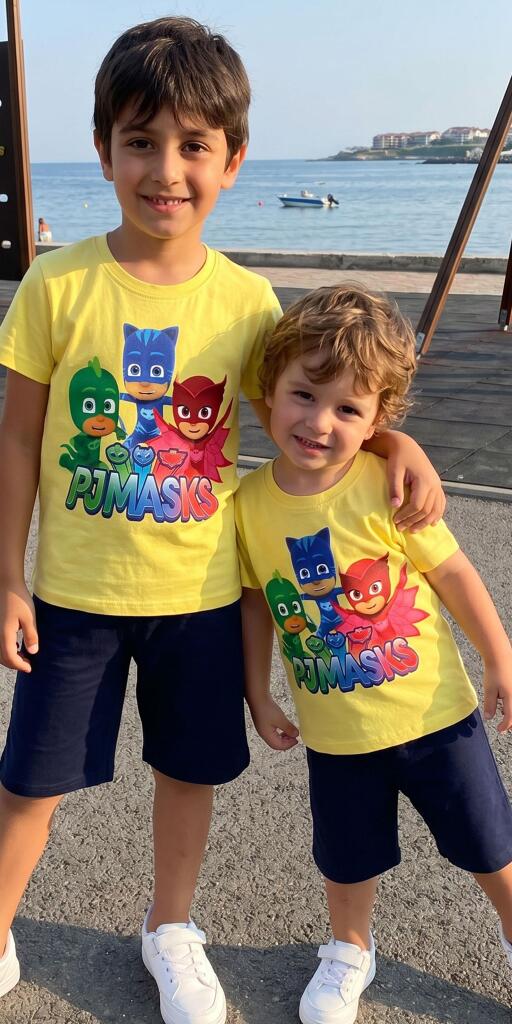 Комбинация 2 части (т/б) PJ Masks в жълто