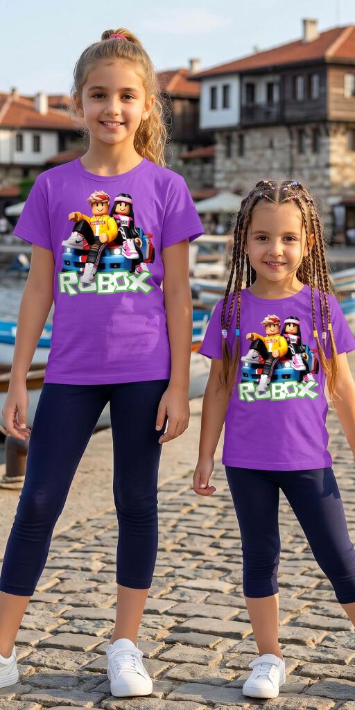 Комплект тениска и клин ROBLOX във виолетово