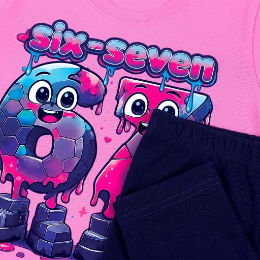 Комплект тениска и клин Six-Seven в розово