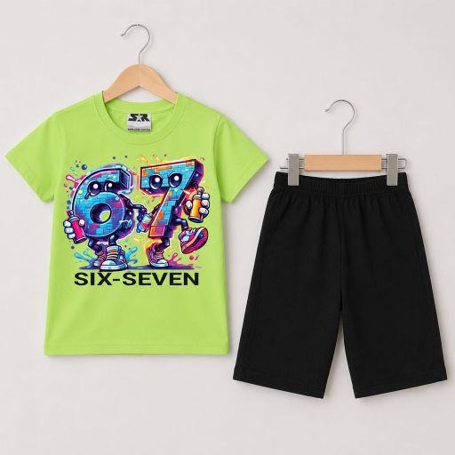 Комплект тениска и бермуди SIX SEVEN в резеда