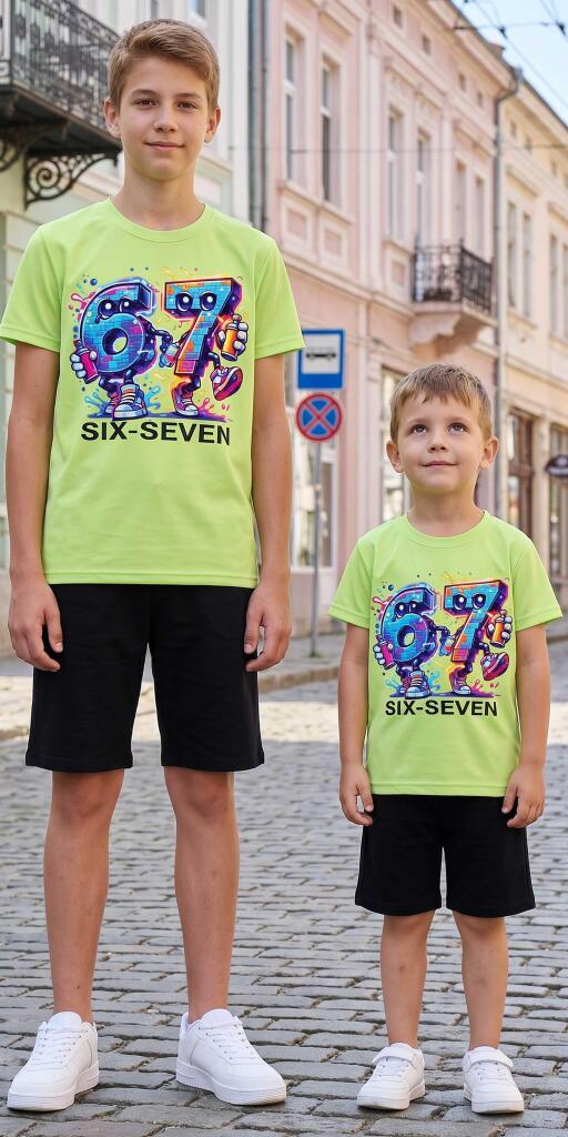 Комплект тениска и бермуди SIX SEVEN в резеда