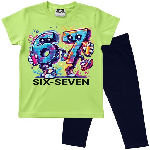 Комплект тениска и клин Six-Seven в резеда