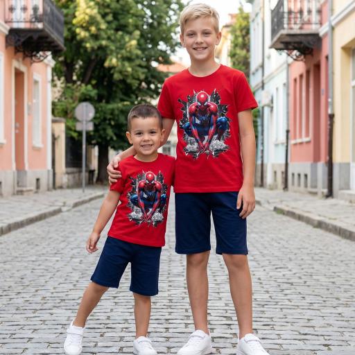 Комбинация 2 части (т/б) Спайдърмен в червено