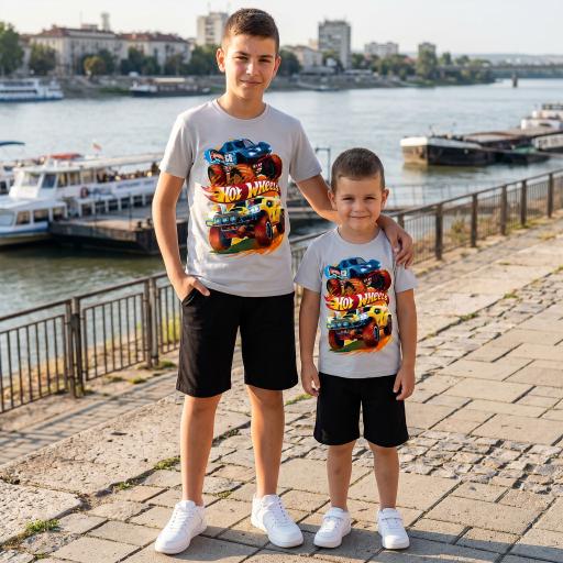 Комбинация 2 части (т/б) Хот Уилс в сиво