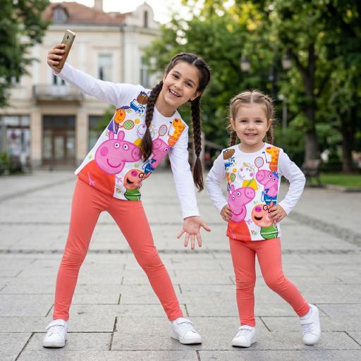 Комплект 2 части (б/к) Пепа прасето в бяло