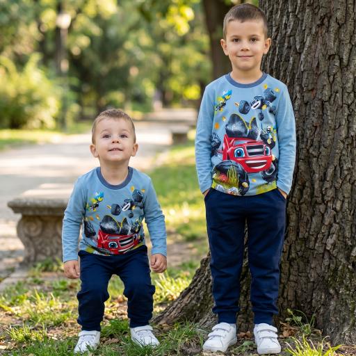Комплект 2 части (б/д) Пламъчко в пастелно синьо