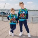 Комплект 2 части (б/д) с Пламъчко в морско синьо и тъмно синьо