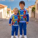 Комплект 2 части (б/д) Тримата в синьо