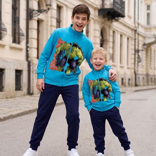 Комплект плътен 2 части (с/д) Хълк в синьо