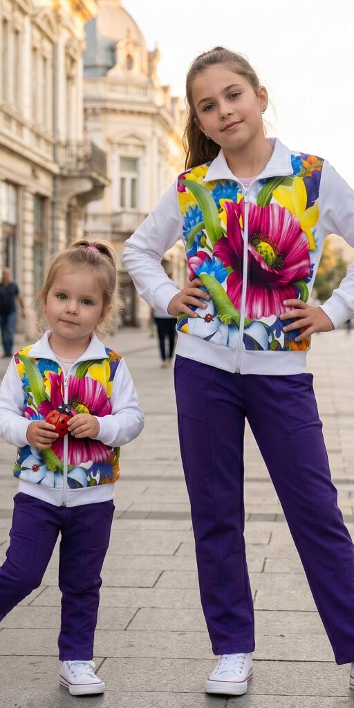 Комплект 2 части (с/д) цветя в бяло
