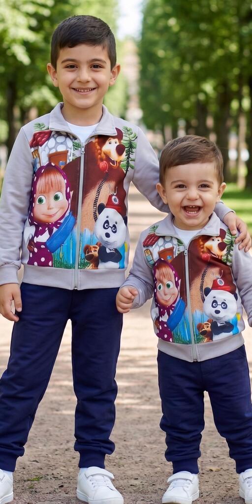 Комплект 2 части (с/д) Маша и Мечока в сиво