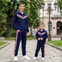 Комплект 2 части (с/д) в тъмно синьо (бчб) с 3 канта