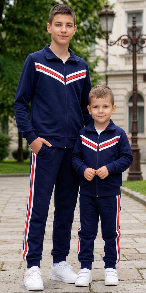 Комплект 2 части (с/д) в тъмно синьо (бчб) с 3 канта