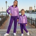 Комплект плътен суичър и панталон Top Fashion розово - виолетово